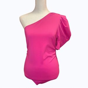 NWT Free People Pink One-Shoulder Bodysuit